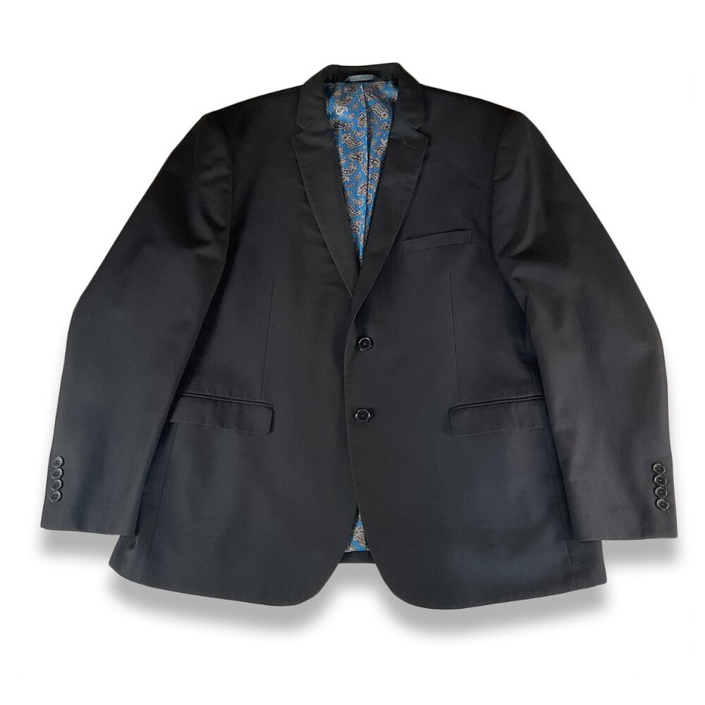 ELEGANZA by Giorgio Sanetti Black Paisley Slim Fit Suit Jacket Men's Size 48R